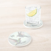 Monogram Kolibrie Zandsteen Onderzetter (Zijkant)