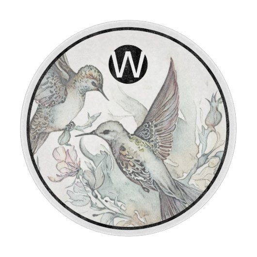 Monogram Kolibrieglas snijplank (Voorkant)