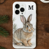 Monogram Konijn en Pijnboom Case-Mate iPhone Case