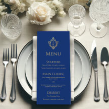 Monogram Koninklijk Blauw Nep Goud Folie Wapen Huw