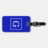 Monogram koninklijk blauw wit omgevormd Initiaal Bagagelabel (Voorkant horizontaal)