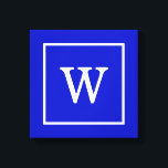 Monogram koninklijk blauw wit omgevormd Initiaal Canvas Afdruk<br><div class="desc">Royal Blue en White Framed Initiaal Monogram A stijlvolle vaste achtergrond met een witte omlijste zone voor uw monogram, naam of andere tekst. U kunt de tekstdoopvont ook veranderen, de doopvontgrootte en de kleur veranderen, de tekst bewegen, enz. Als je dit ontwerp in andere kleuren zou willen zien, laat dan...</div>