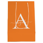 Monogram Koninklijk Oranje | Minimalistische Elega Medium Cadeauzakje (Achterkant)