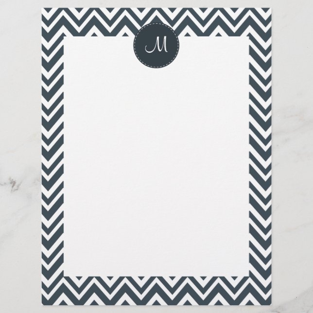 Monogram Kool en wit zigzagpatroon (Voorkant)