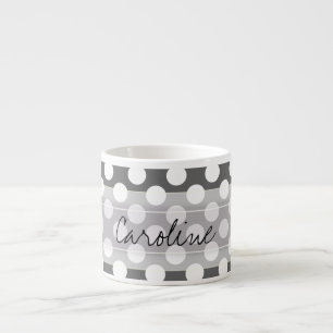 Monogram Kool Gray White Polka Dot Pattern Espresso Kop