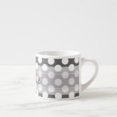 Monogram Kool Gray White Polka Dot Pattern Espresso Kop (Rechts)