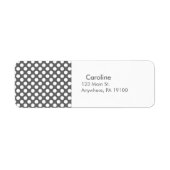 Monogram Kool Gray White Polka Dot Pattern Etiket (Voorkant)