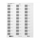 Monogram Kool Gray White Polka Dot Pattern Etiket (Full Sheet)