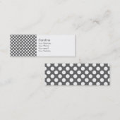 Monogram Kool Gray White Polka Dot Pattern Mini Visitekaartje (Voorkant / Achterkant)