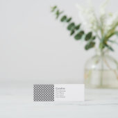 Monogram Kool Gray White Polka Dot Pattern Mini Visitekaartje (Staand voorkant)