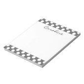 Monogram Kool Gray White Polka Dot Pattern Notitieblok (Linkerzijde)