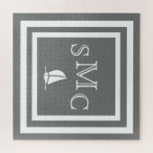 MONOGRAM Kool Grijze vaste kleur vlakke Legpuzzel (Horizontaal)