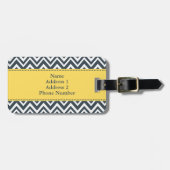 Monogram Kool, wit en geel zigzagpatroon Bagagelabel (Voorkant horizontaal)