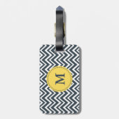 Monogram Kool, wit en geel zigzagpatroon Bagagelabel (Achterkant verticaal)