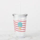 Monogram koolstof-isecream stripes acryl drinkbeker (Voorkant)