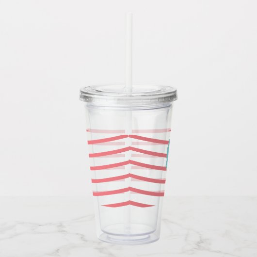 Monogram koolstof-isecream stripes acryl drinkbeker (Rechts)