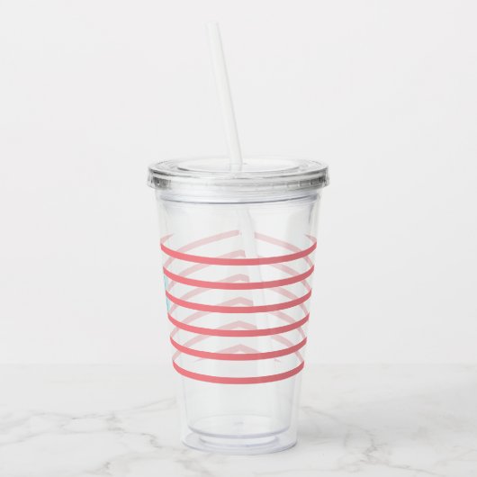 Monogram koolstof-isecream stripes acryl drinkbeker (Links)
