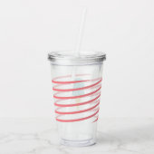 Monogram koolstof-isecream stripes acryl drinkbeker (Achterkant)