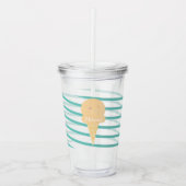 Monogram koolstof-isecream stripes acryl drinkbeker (Voorkant)