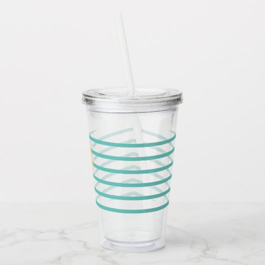 Monogram koolstof-isecream stripes acryl drinkbeker (Links)