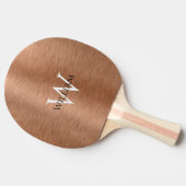 Monogram koper Aangepaste naam Initiaal Metallic B Tafeltennisbatje (Zijkant)