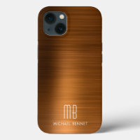 Monogram koper Bruin geborsteld metaal