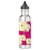 Monogram koper en geel Floral op Fuchsia Pink Waterfles (Links)