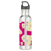 Monogram koper en geel Floral op Fuchsia Pink Waterfles (Achterkant)