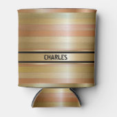 Monogram koper en gouden strepen blikjeskoeler (Voorkant)