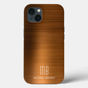 Monogram koperbruine geborstelde metalen Case-Mate iPhone case