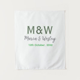 Monogram koppel grijs groen modern romantisch date wandkleed
