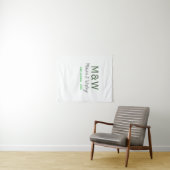 Monogram koppel grijs groen modern romantisch date wandkleed (In Situ (horizontaal))