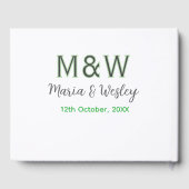 Monogram koppel grijs groen modern romantische dat gastenboek (Achterkant)