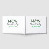 Monogram koppel grijs groen modern romantische dat gastenboek (Volledig)