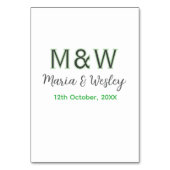 Monogram koppel grijs groen modern romantische dat kaart (Achterkant)