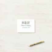 Monogram koppel grijs groen modern romantische dat post-it® notes (Op bureau)