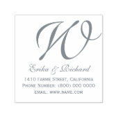 Monogram koppel naam & adres grijs  zelfinktende stempel (Design)