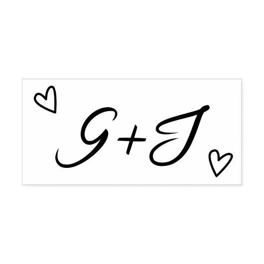 Monogram Koppels Minimalistische Bruiloft Zelfinktende Stempel (Design)