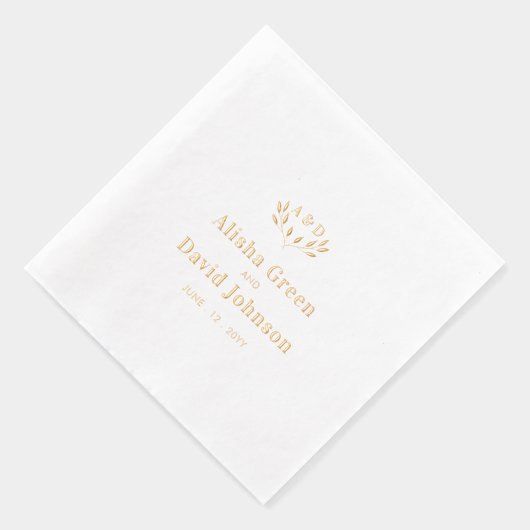 Monogram koppels Naam Aangepaste bruiloft Folie Servetten (Rechts)