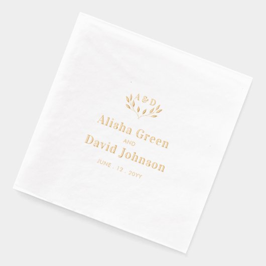 Monogram koppels Naam Aangepaste bruiloft Folie Servetten (Links)