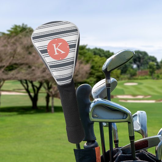 Monogram koraal en marinemonogram golfheadcover