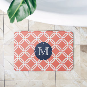 Monogram koraal en marinemonogrammen van Octagon Badmat