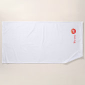 Monogram koraal golvende letter A logo strandlaken (Voorkant)