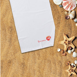 Monogram koraal golvende letter A logo strandlaken