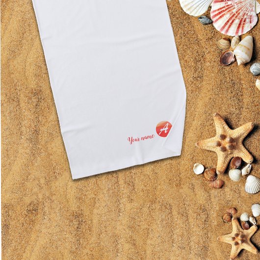 Monogram koraal golvende letter A logo strandlaken