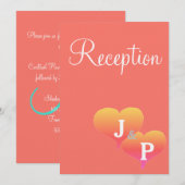 Monogram Koraal Ontvangstkaarten Kaart (Voorkant / Achterkant)