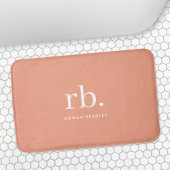 Monogram Koraal Peach Elegant Feminine minimalist Badmat