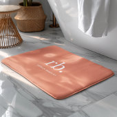 Monogram Koraal Peach Elegant Feminine minimalist Badmat