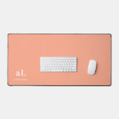 Monogram Koraal Peach Elegant Feminine minimalist Bureaumat (Keyboard & Muis)