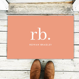 Monogram Koraal Peach Elegant Feminine minimalist Deurmat